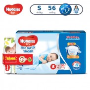 [Tặng 1 gói khăn ướt] Tã dán sơ sinh Huggies Dry S56
